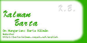 kalman barta business card